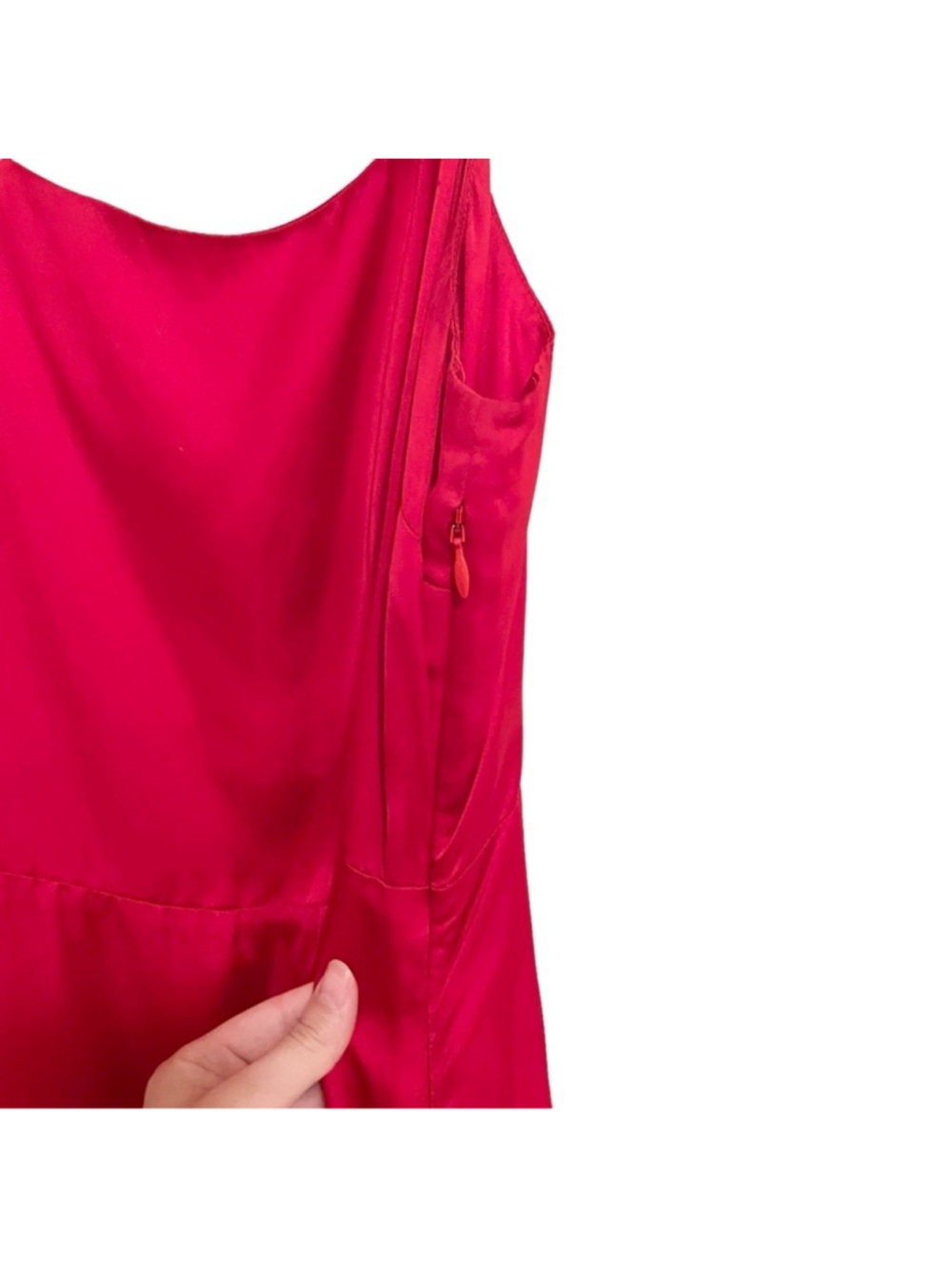 Aritzia Wilfred Red Isabelle Satin Mini Dress Mid-Thigh Size 2 - Picture 6 of 11